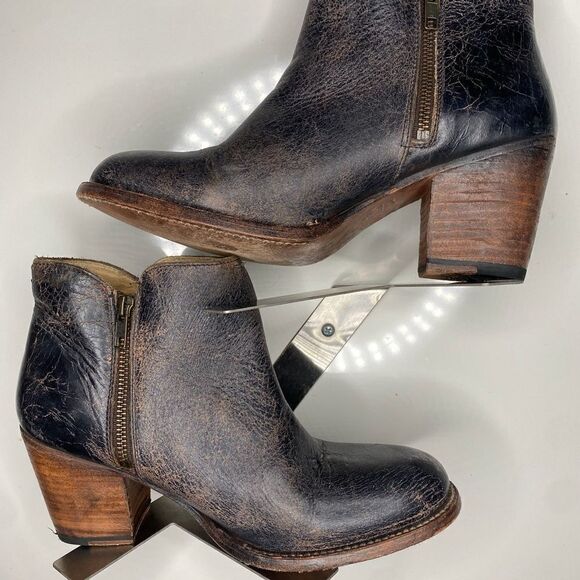 BED STU Size 7.5 YELL Gray BlackLux Distresssed  Ankle Boots Shoes 10 - Picture 1 of 5